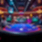 A captivating view of an online poker table featuring vibrant graphics and player avatars.
