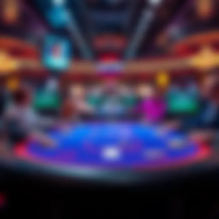 Dynamic Online Poker Table A captivating view of an online poker table featuring vibrant graphics and player avatars.