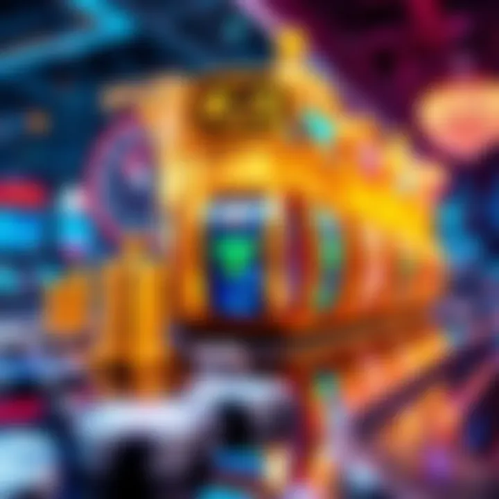 Technology in Online Casino Slots Evolution An abstract representation of technology and innovation driving the evolution of online gaming.