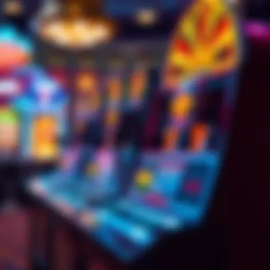 A thematic representation of various slot machine themes and designs