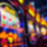 Vibrant Slot Machine Display A close-up view of a vibrant slot machine display
