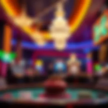 Dynamic Casino Lighting Vibrant lighting design creating a lively casino ambiance