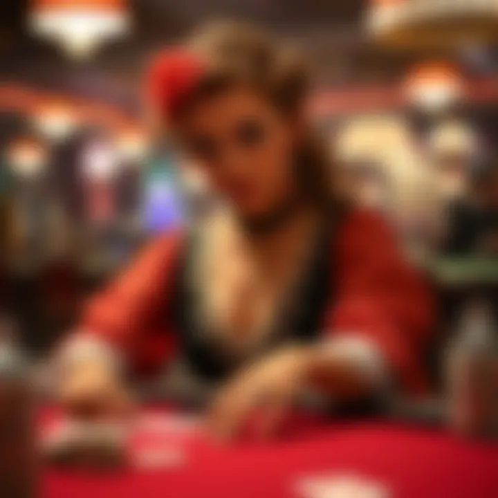 Iconic Female Gambler in Action Historical depiction of a legendary female gambler at a card table