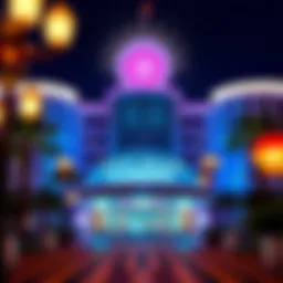 Exterior view of Long Beach Casino showcasing its vibrant architecture