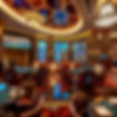 Luxurious hotel lobby in Las Vegas