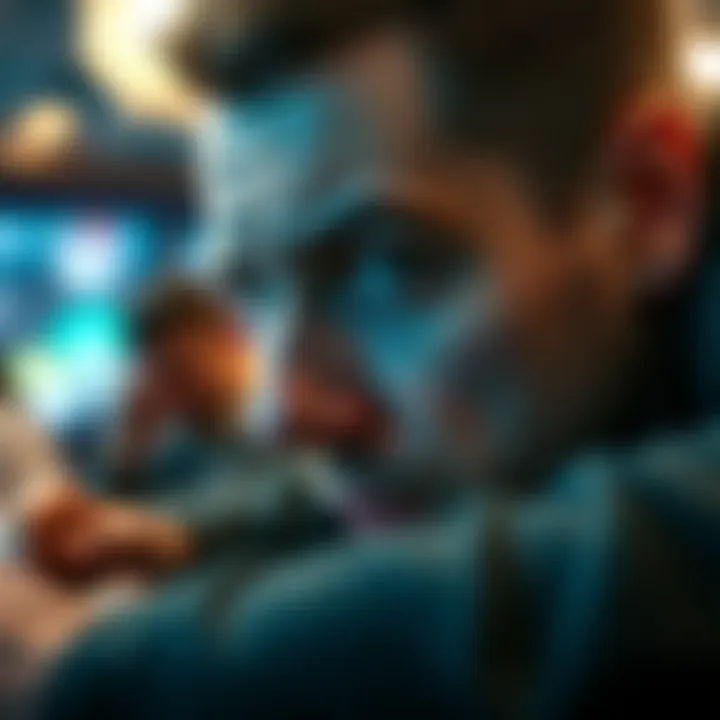 Emotional Control in High-Stakes Scenarios A close-up of a player's expression reflecting emotional control during a tense moment in the game.