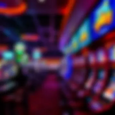 Interior gaming area filled with vibrant slot machines