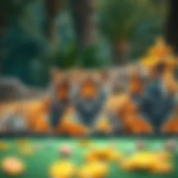 Majestic tigers lounging in their naturalistic habitat