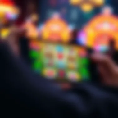 A close-up of a smartphone screen featuring a popular mobile slot game in action