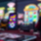 A vibrant display of various mobile slot game interfaces showcasing unique themes and graphics