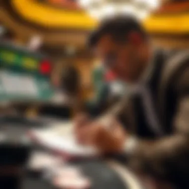 Analyzing Ticket Odds A thoughtful individual analyzing scratch-off ticket odds on a notepad.