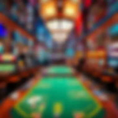 Exciting gaming floor filled with various gaming tables and machines