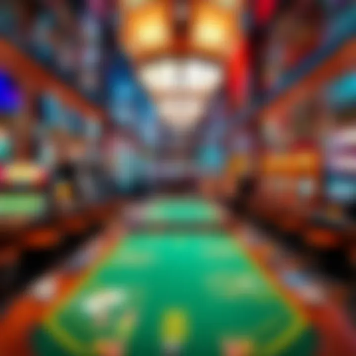 Exciting gaming floor filled with various gaming tables and machines