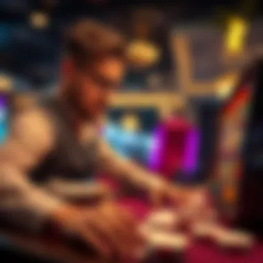 Strategic Approach to Slot Betting Player analyzing online slot strategies