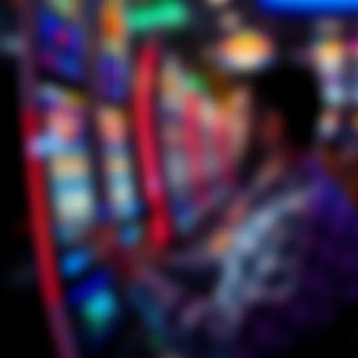 Player engaged with an interactive slot machine
