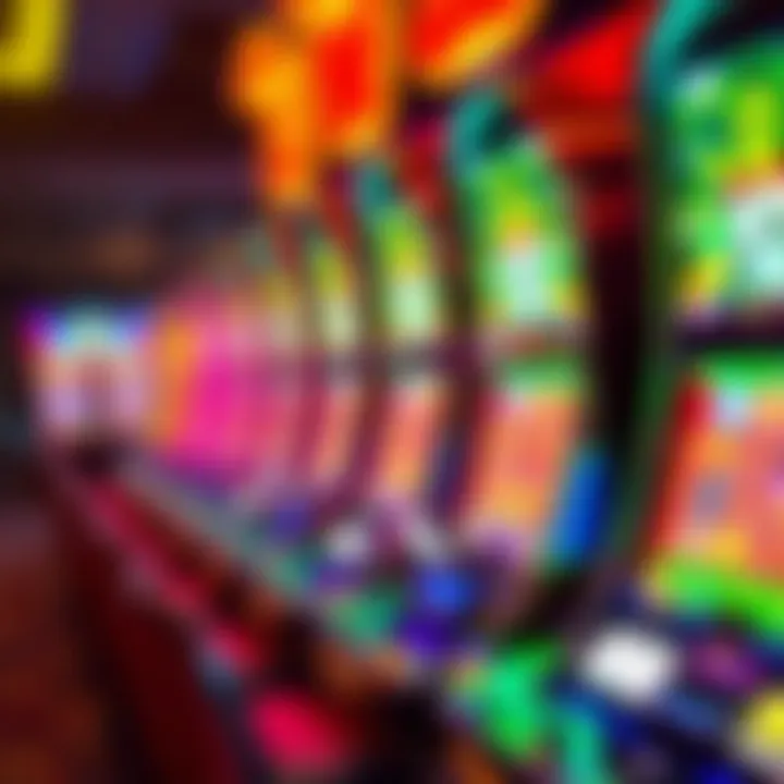 Vibrant slot machine display at Four Winds Casino