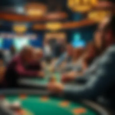 Engagement and Excitement at the Charity Poker Table Participants engaged in a charity poker game