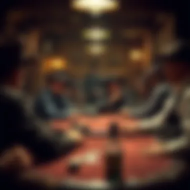 A Glimpse into Deadwood's Saloon Poker Games Vintage photograph of a poker game in a Deadwood saloon