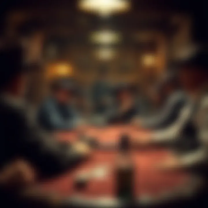 A Glimpse into Deadwood's Saloon Poker Games Vintage photograph of a poker game in a Deadwood saloon