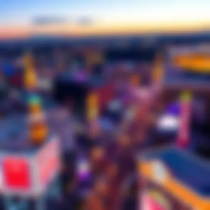 Vibrant Nightlife: Aerial View of the Las Vegas Strip Aerial view of the Las Vegas Strip at night