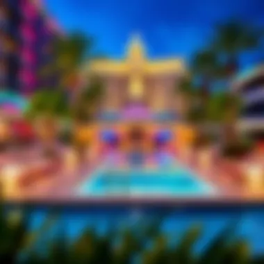 Vibrant Poolside Area with Lounge Spots Vibrant poolside area with lounge spots