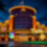 Luxury Casino at Night Illuminated exterior of a luxurious casino at night