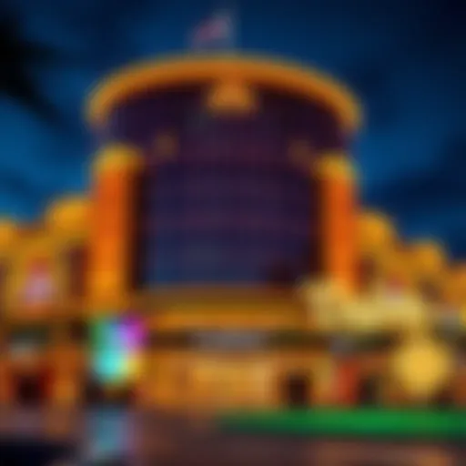 Luxury Casino at Night Illuminated exterior of a luxurious casino at night