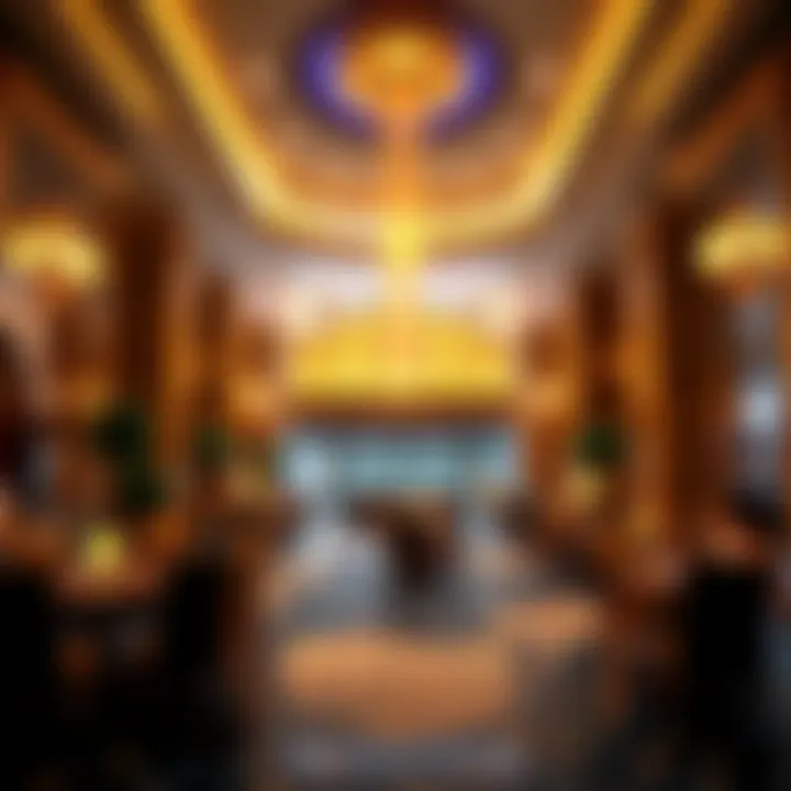 Luxurious Hotel Lobby Without Resort Fees A luxurious hotel lobby without resort fees