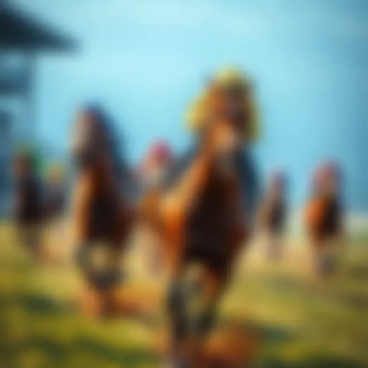 Excitement of Thoroughbred Racing Thoroughbred racing action on the track