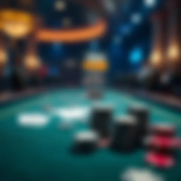 The Art of Poker Gameplay A captivating shot of a poker table with cards and chips
