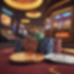 Colorful slot coins displayed on a casino table