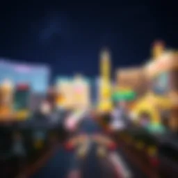 Vibrant display of lights illuminating the Las Vegas skyline at night
