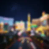 Vibrant Las Vegas Skyline Vibrant display of lights illuminating the Las Vegas skyline at night