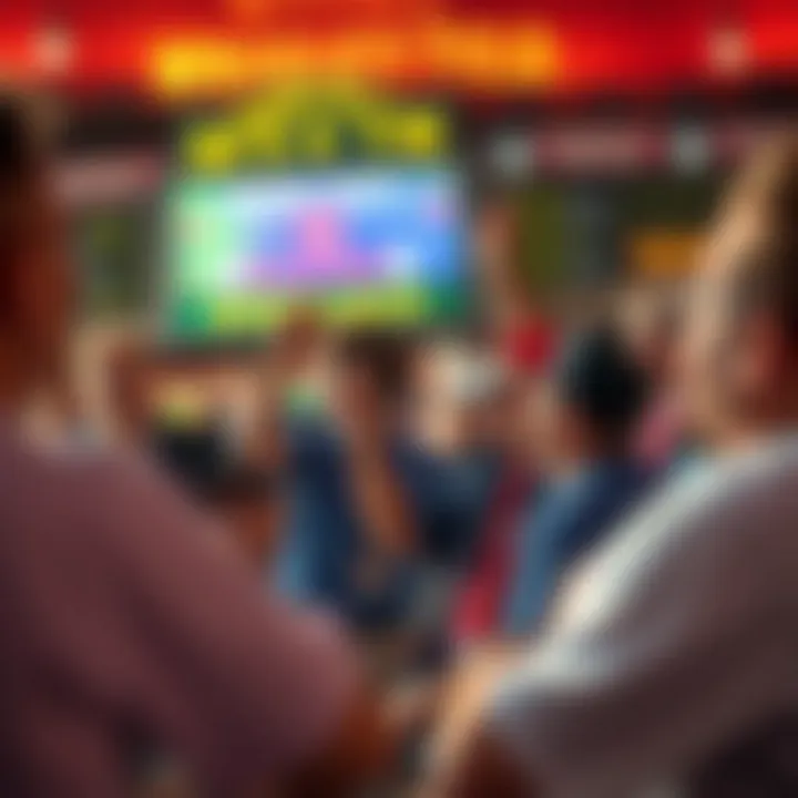 Celebration of Winning Bets at Wrigley Field Fans celebrating a winning bet at Wrigley Field Sports Book